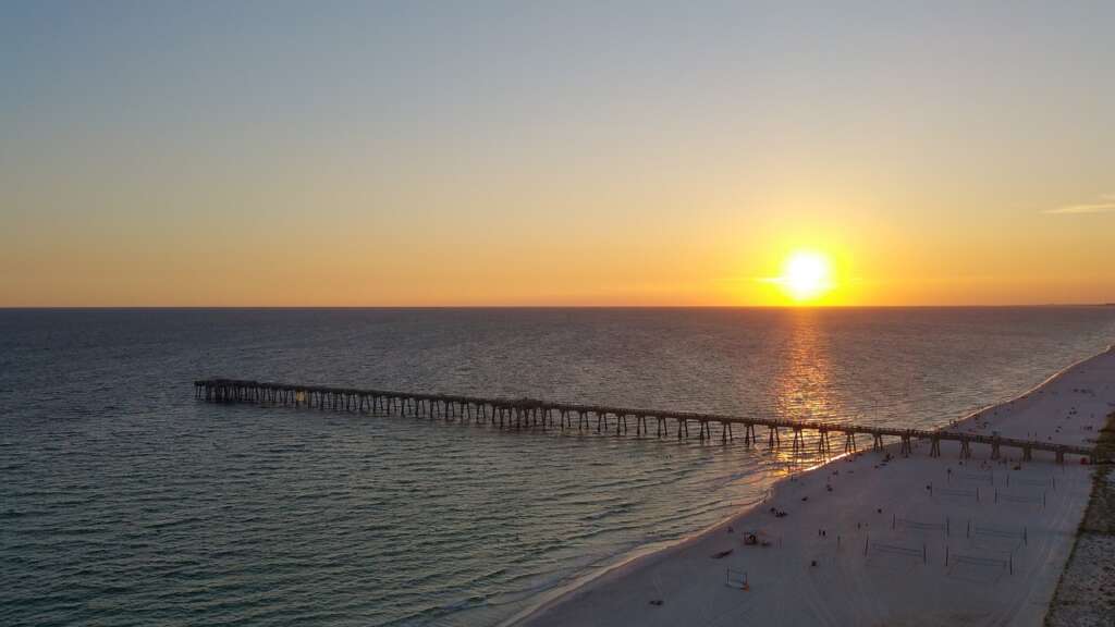The Beautiful sunset view of the beach that present in Panama City Beach